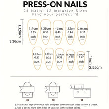 Load image into Gallery viewer, 24pcs Nude Press On Nails, Long Almond Fake Nails With Heart And Golden Glitter Design, Glossy Full Cover Stiletto False Nails For Women And Girls