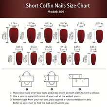 Load image into Gallery viewer, 24 Pcs Glossy Short Coffin Press On Nails Black And Brown False Nails Glitter Reusable Acrylic Fake Nails