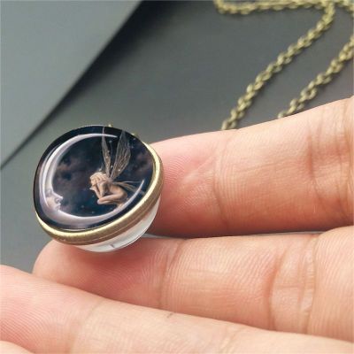2022 The New Women Necklace Elf Angel Necklaces Time Moon Angel Pendant Necklace For Women Jewelry Charm Gift