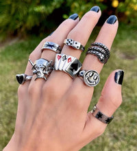 Load image into Gallery viewer, Vg 6ym New Fashion Silver Black Angel Baby Ring For Women Skeleton Female Set Ring For Women Jewelry Dropshipping Gifts