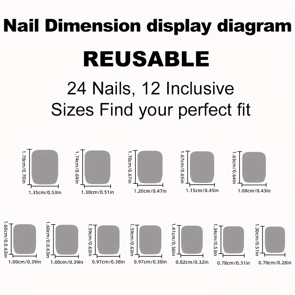 24pcs Light Brown Gradient Press On Nails, Short Square Fake Nails, Glossy Full Cover False Nails With French White Edge Design For Women And Girls