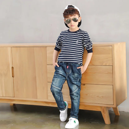 Jeans IENENS Jeans For Boys Clothes Kids Cowboy Sports Pants Children Denim Trousers Clothing Boy Bottoms Size 4 5 6 7 8 9 10 11 12 230320