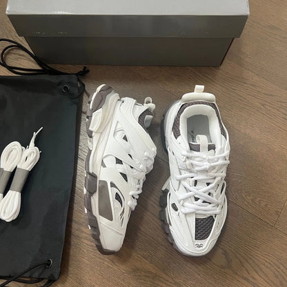 box OG with Original Luxury brand Men Women Casual Designer Shoes Track 3 3.0 Triple white black Sneakers Tess.s. Gomma leather Trainer Nylon Printed Platform