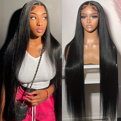 32 Inch Blonde Bombshell - Glueless Synthetic Lace Front Wig with Heat Resistant Fibers for Effortless Style - Long, Straight & Natural - Perfect for Daily Wear, Parties, & Cosplay Fun