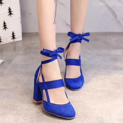 Dress Shoes Summer Women Pumps Chaussures Femme Gladiator Heels High For Party Wedding Woman Thick Plus Size 35-43