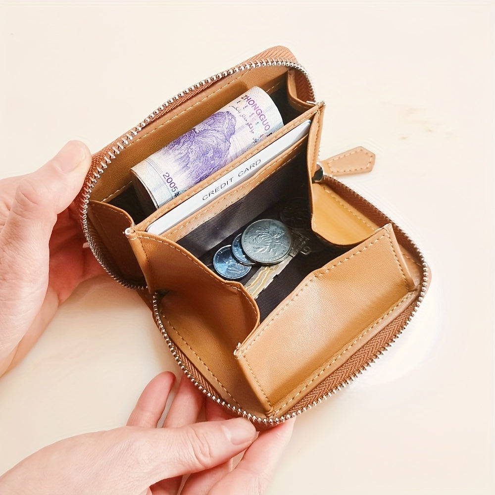 Simple Coin Purse, RFID Coin Storage Loose Wallet, Women's Zipper Bank Card Card Holder, Trendy Mini Bag For Women