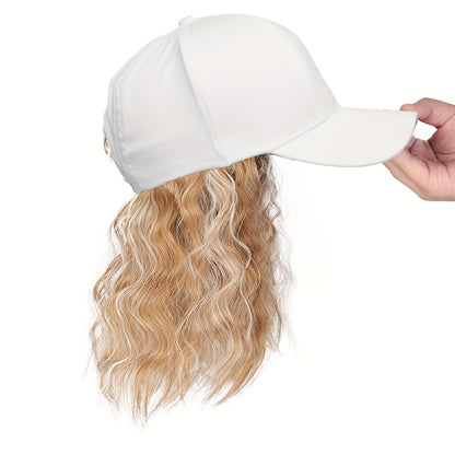 Everyday Glam Baseball Cap with Wavy Hair Extensions: Adjustable, Fits All, Perfect for Women