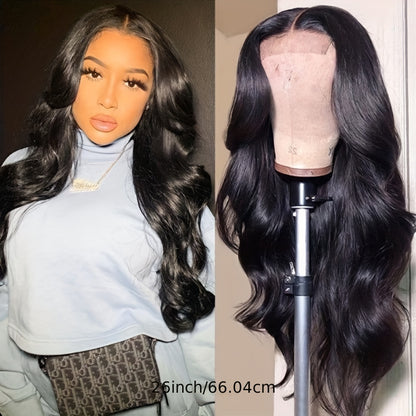 26 Inches Long, 180% Density Loose Wave Lace Front Wig - Elegant, Soft, Heat Resistant, Pre-Plucked Hairline, Glueless, Middle Part, Natural Black to 613 Light Blonde Color for Women and Girls Daily Party Wear