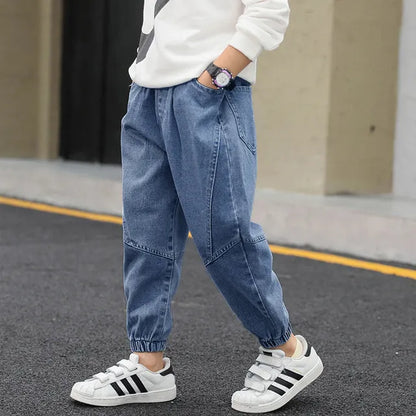 Jeans Children's clothing casual jeans Boys' jeans Denim cotton Autumn winter elastic waist jeans Children's casual pants 4 6 8 10 12 years 230406