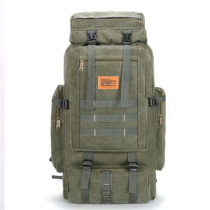 Cross-Border Supply Large-Capacity Backpack Canvas Drawstring Bundle Backpack Multifunctional Outdoor Travel Mountaineering Bag 80 Liters