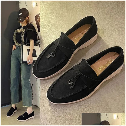 Casual Shoes Designer Womens Luxury Suede Loafers Flat Mens Driving Sports Walking 240611 Drop Delivery Accessories Dhpsi