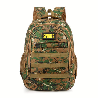 1pc Mens Large Capacity Camouflage Backpack - Durable School & Travel Bag for Hiking, Climbing Adventures - Stylish Outdoor Gear