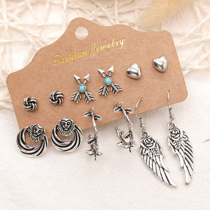 Simple set of 6-piece earrings