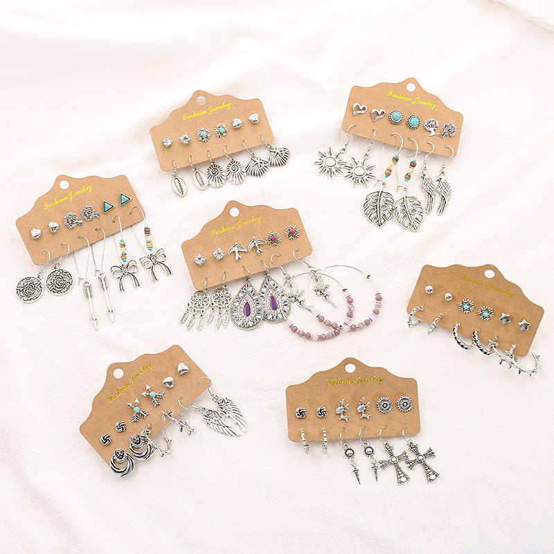 Simple set of 6-piece earrings