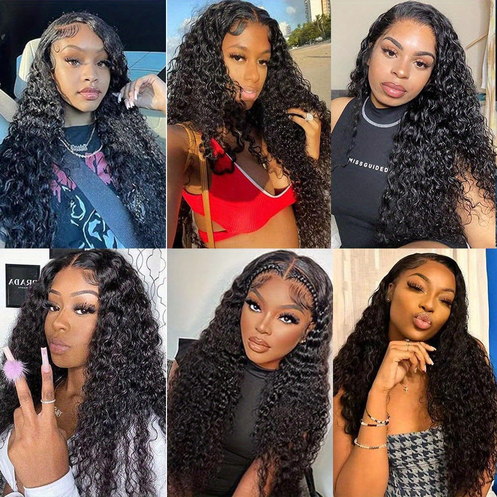 Water Wave Lace Frontal Wigs Human Hair Wet And Wavy Wigs Water Wave Lace Front Wig 5x5 Curly Lace Front Wigs 180% Density Glueless Water Wave Human Hair Wig Pre Plucked with Baby Hair