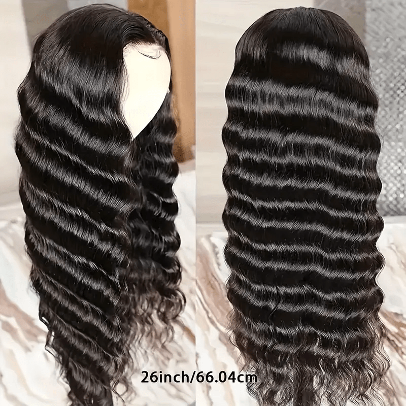 200% Ready To Wear 13x6 Deep Wave Lace Front Wigs Human Hair 13x6 HD Lace Deep Curly Glueless Frontal Wigs Human Hair Pre Plucked For Women Put on And Go Wi