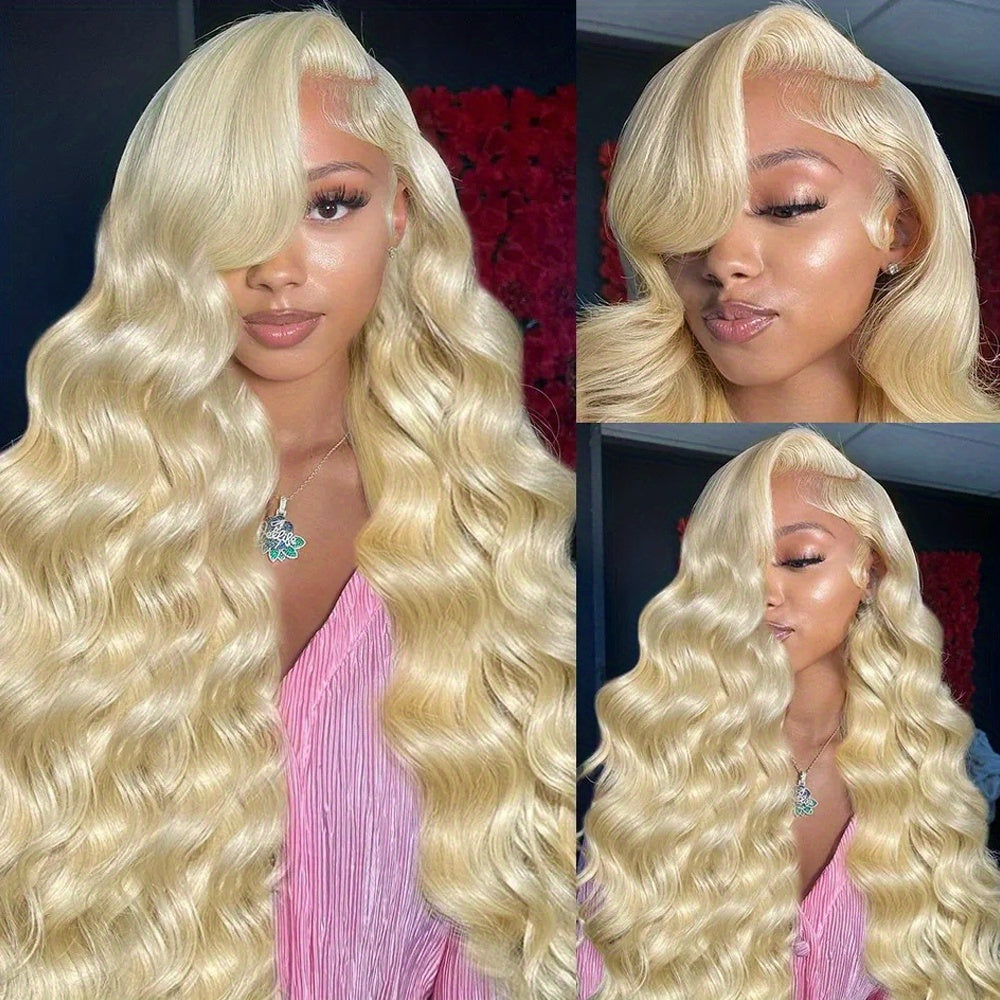 200% Density 613 Blonde Lace Front Wig Human Hair 13X4 HD Body Wave Lace Front Wigs Human Hair Pre Plucked with Baby Hair Blonde Lace Front Wigs Human Hair