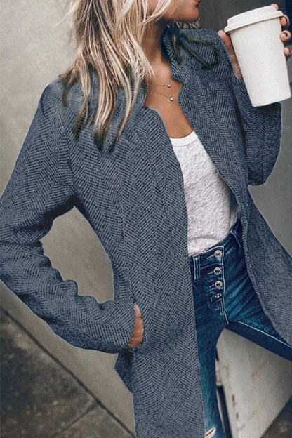 Retro Pocketed Heather Grey Coat(3 Colors)