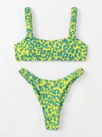 Sexy high waist bikini designer swimwear fashion multicolor leopard print swimsuit for women bikinis