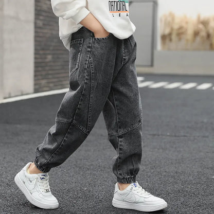 Jeans Children's clothing casual jeans Boys' jeans Denim cotton Autumn winter elastic waist jeans Children's casual pants 4 6 8 10 12 years 230406