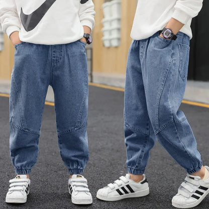 Jeans Children's clothing casual jeans Boys' jeans Denim cotton Autumn winter elastic waist jeans Children's casual pants 4 6 8 10 12 years 230406