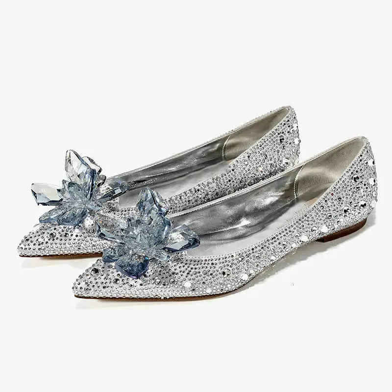 5cm7cm9cm Wedding Shoes est Rhinestone High Heels Women Pumps Pointed toe Woman Crystal Party 240615