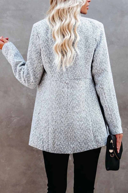 Retro Pocketed Heather Grey Coat(3 Colors)