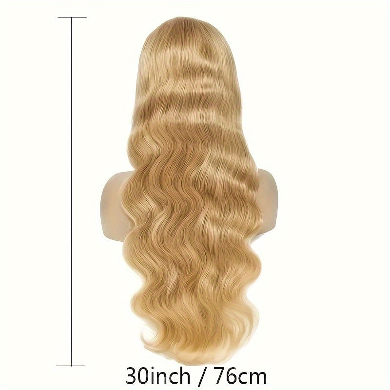 13x6 Ombre Honey Blonde Body Wave Lace Front Wig - 150% Density, Pre-Plucked Bleached Knots, Transparent Lace, Glueless, Elegant Style for African Women