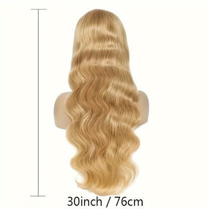 13x6 Ombre Honey Blonde Body Wave Lace Front Wig - 150% Density, Pre-Plucked Bleached Knots, Transparent Lace, Glueless, Elegant Style for African Women