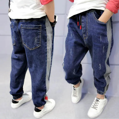 Jeans IENENS Kids Boys Jeans Loose Pants Denim Clothing Children Fashion Boy Casual Bowboy Long Trousers 5-13Y 230320