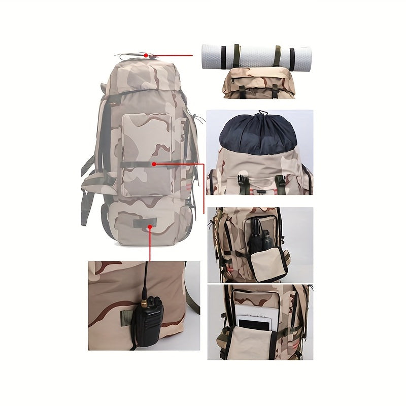 130L Waterproof Outdoor Adventure Backpack - Durable, Spacious, and Organized for Camping, Hiking, Climbing