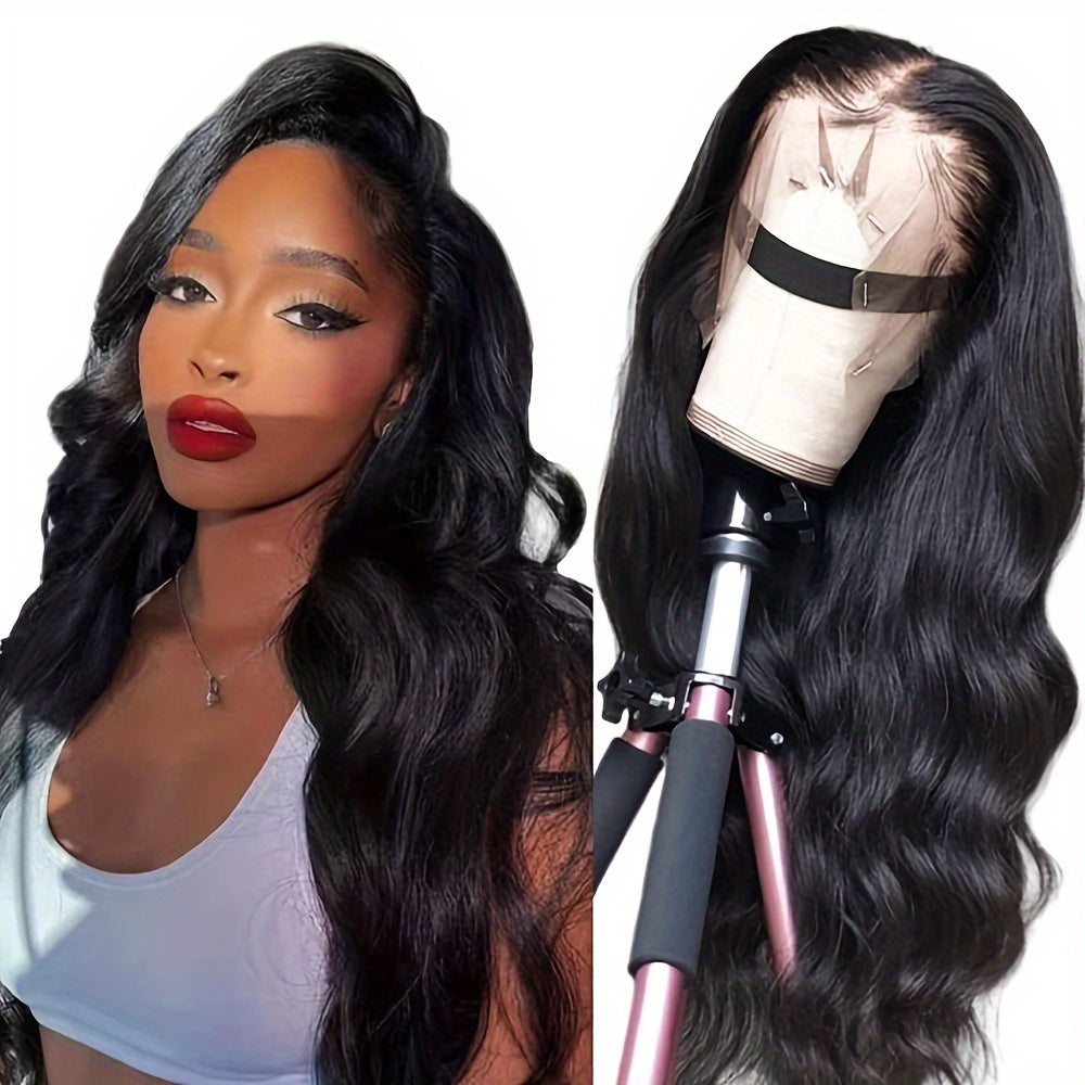 26 Inches Long, 180% Density Loose Wave Lace Front Wig - Elegant, Soft, Heat Resistant, Pre-Plucked Hairline, Glueless, Middle Part, Natural Black to 613 Light Blonde Color for Women and Girls Daily Party Wear