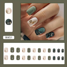 Load image into Gallery viewer, Full Wraps Green Nail Polish Stickers,Leopard Printed Self-Adhesive Nail Art Decals Strips Manicure Kits Nail Art DIY Decals For Women Girls Decoration Manicure Design