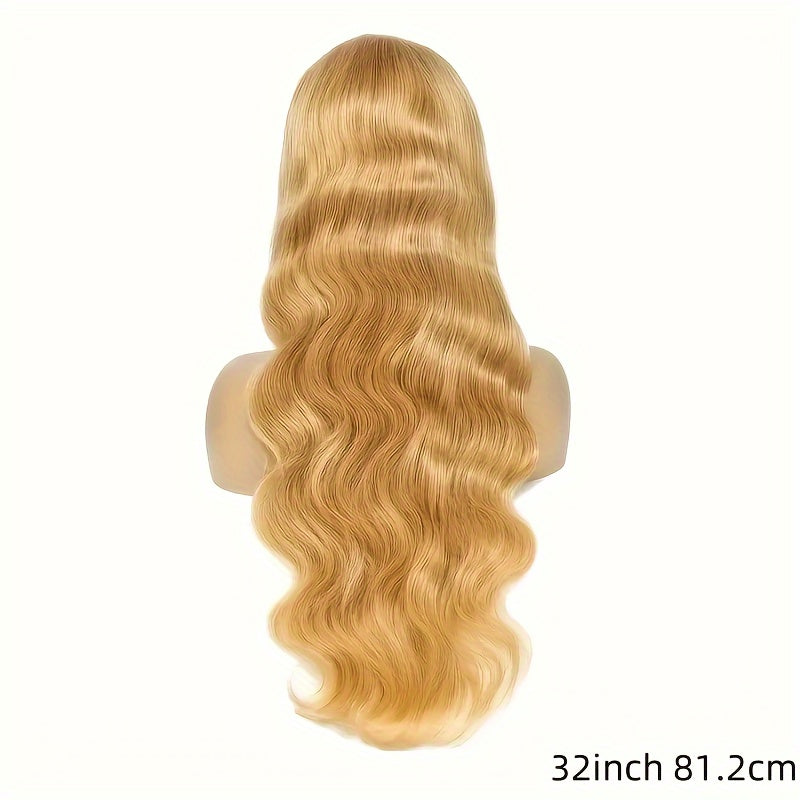 13x6 Ombre Honey Blonde Body Wave Lace Front Wig - 150% Density, Pre-Plucked Bleached Knots, Transparent Lace, Glueless, Elegant Style for African Women