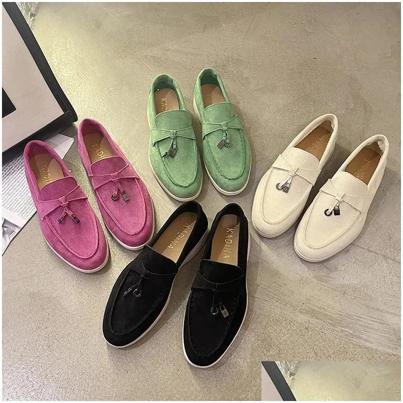 Casual Shoes Designer Womens Luxury Suede Loafers Flat Mens Driving Sports Walking 240611 Drop Delivery Accessories Dhpsi