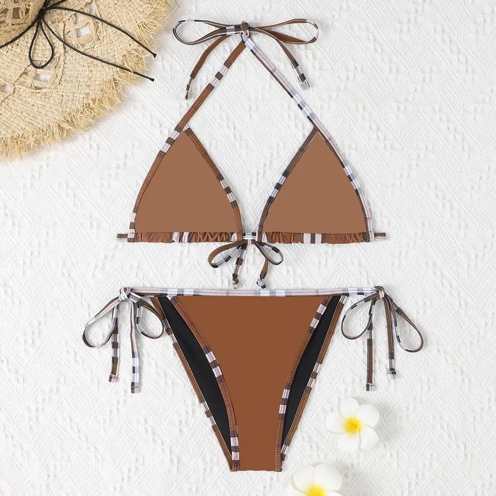 Women's Swimwear Designer Sexy Swimsuit Solid Bikini Set Textile Low Waist Bathing Suits Beach Wear F Letter Swimming Suit for Women