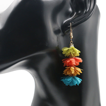 Fashion simple fabric flower earrings