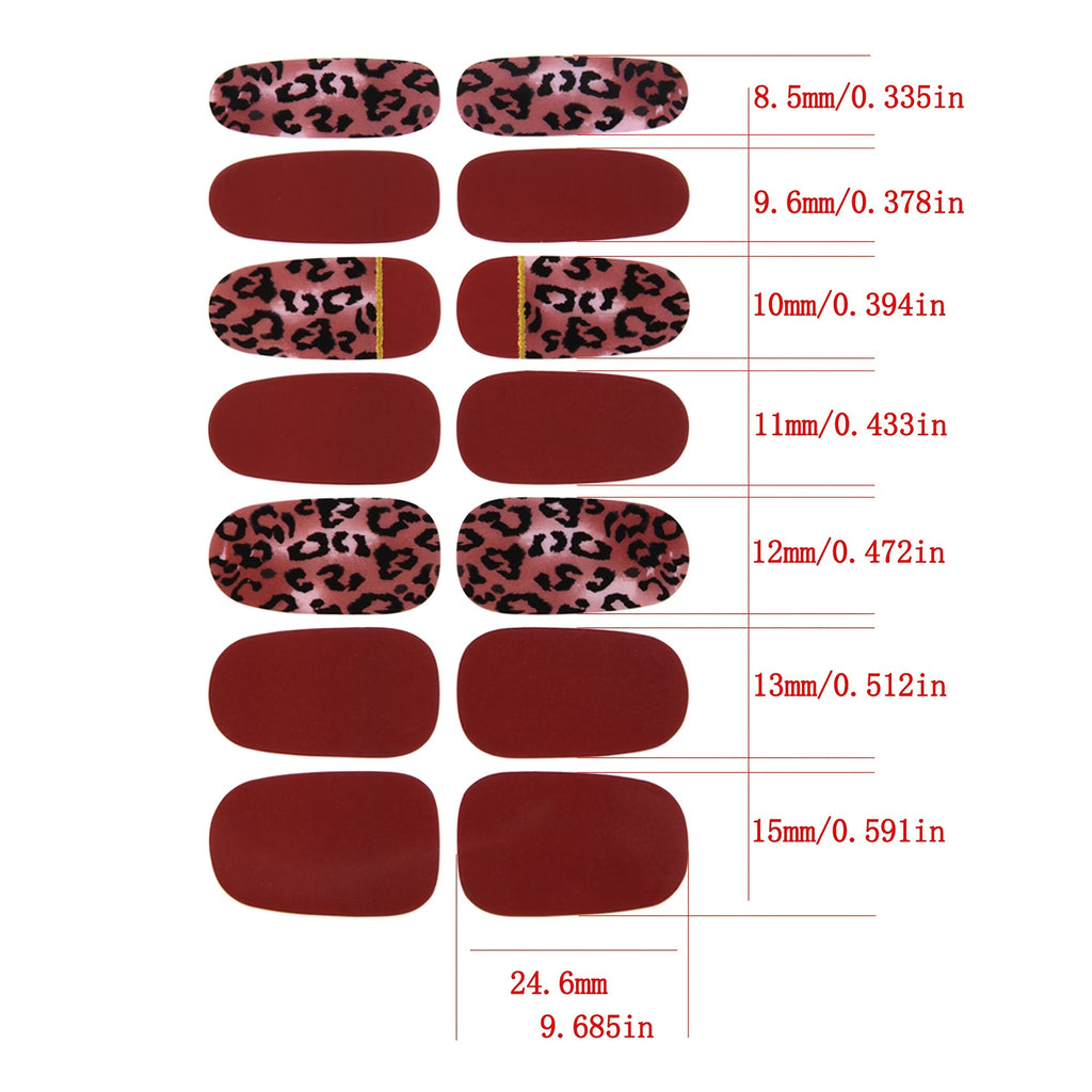 6 Sheets Full Wraps Nail Polish Stickers,Leopard Printed Self-Adhesive Nail Art Decals Strips Manicure Kits Nail Art DIY Decals For Women Girls Decoration Manicure Design