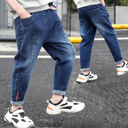 Jeans IENENS Kids Boys Jeans Loose Pants Denim Clothing Children Fashion Boy Casual Bowboy Long Trousers 5-13Y 230320