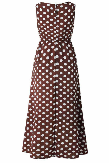 Polka Dot Round Neck Dress（5 colors）