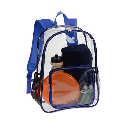 Ultra-Durable Clear Backpack - Crystal-Clear Transparent Design for Easy Item Visibility - Perfect for School Students and Teachers, Ideal for Work Commutes and Business Travel, Great for Stadium Events and Outdoor Activities, Suitable for Travel and Adve