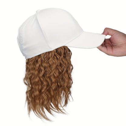 Everyday Glam Baseball Cap with Wavy Hair Extensions: Adjustable, Fits All, Perfect for Women