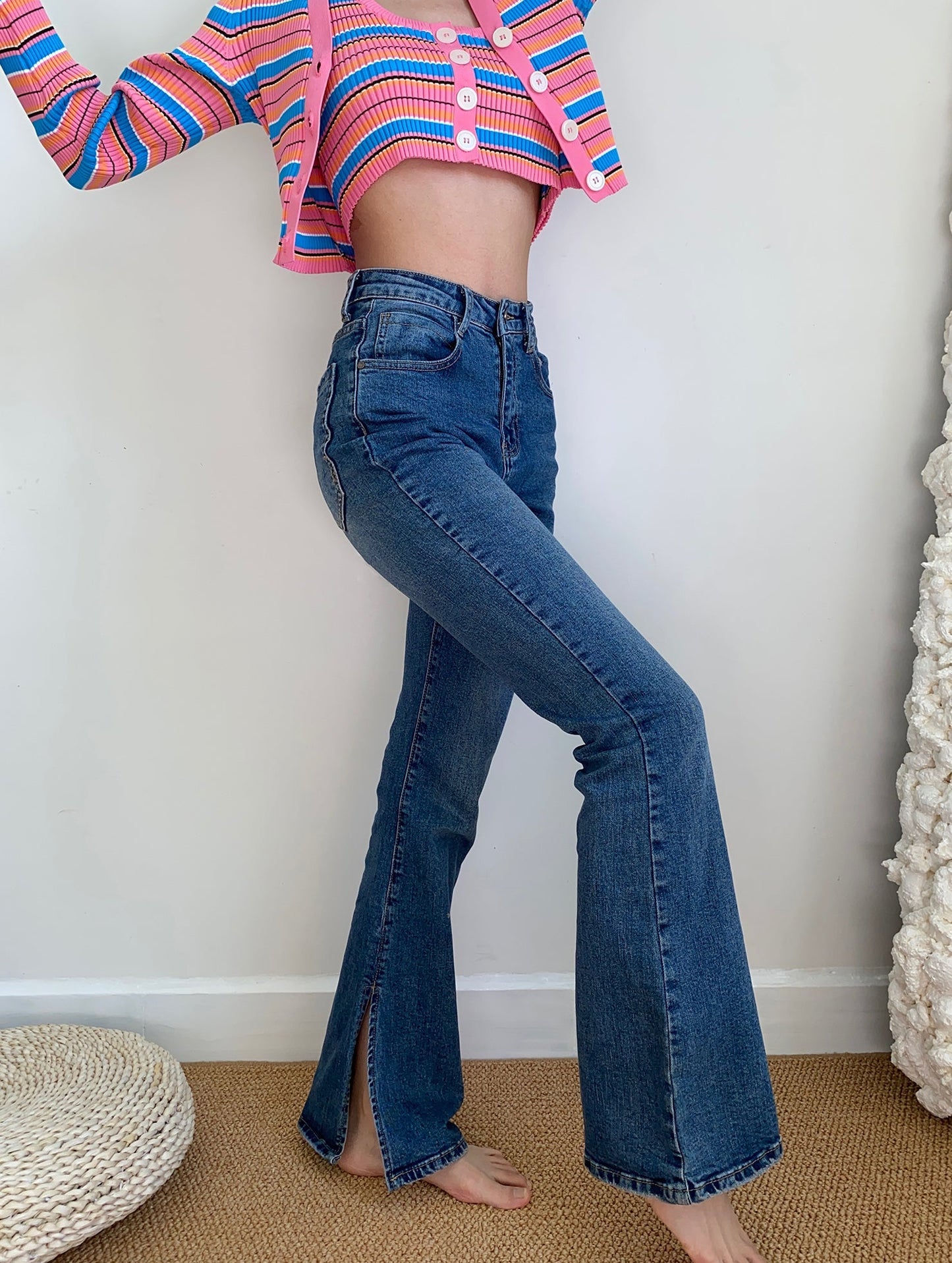 funninessgames - Killa Split Flare Jeans ~ HANDMADE