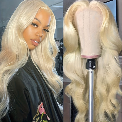 26 Inches Long, 180% Density Loose Wave Lace Front Wig - Elegant, Soft, Heat Resistant, Pre-Plucked Hairline, Glueless, Middle Part, Natural Black to 613 Light Blonde Color for Women and Girls Daily Party Wear