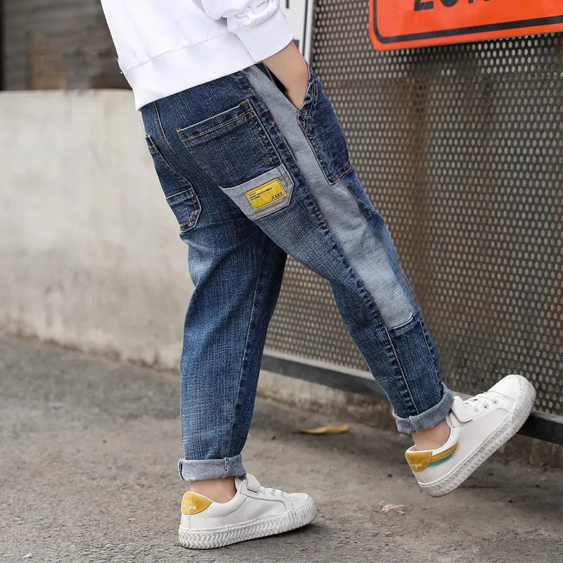 Jeans IENENS Kids Boys Jeans Loose Pants Denim Clothing Children Fashion Boy Casual Bowboy Long Trousers 5-13Y 230320