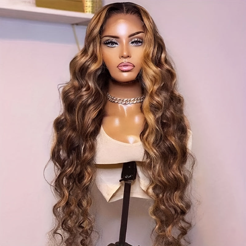 Body Wave P4/27 Highlight Wig Human Hair Wigs For Women Ombre 13x4 Lace Frontal Wigs