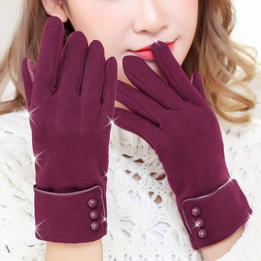 Winter Warmth Gloves for Women - Cold Weather Gloves with Touch Screen Function, Three-Breasted Design, Solid Color, Coldproof, and Outdoor Sports Features for Autumn and Winter Seasons