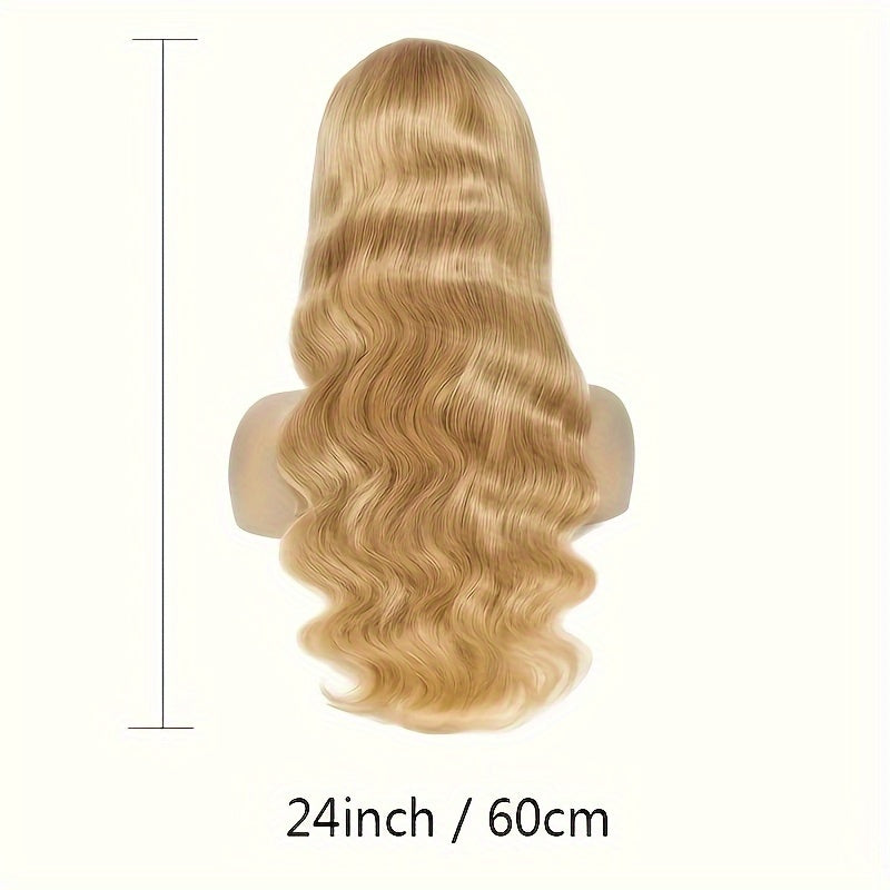 13x6 Ombre Honey Blonde Body Wave Lace Front Wig - 150% Density, Pre-Plucked Bleached Knots, Transparent Lace, Glueless, Elegant Style for African Women