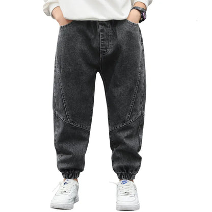 Jeans Children's clothing casual jeans Boys' jeans Denim cotton Autumn winter elastic waist jeans Children's casual pants 4 6 8 10 12 years 230406