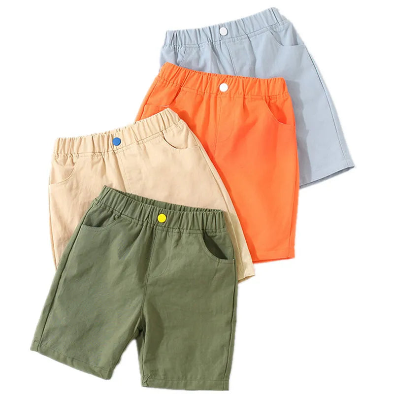 Shorts Summer Fashion 2 3 4 5 6 8 10 Years Simple Design Cotton Sports Pocket Handsome Elastic All Match Shorts For Kids Baby Boys 230220